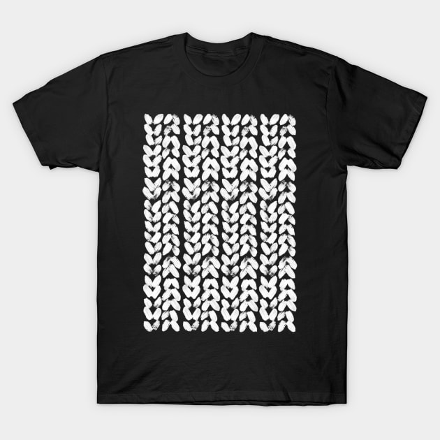 Warm White Cable Knit Pattern T-Shirt by faiiryliite
